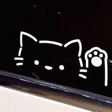 Cute Cat Peeking Waving Car Sticker For Windshield, Rear Window, Body Decoration - 1 pcs - View 9