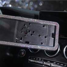1 Peça Moldura de Placa de Licença em Aço Inoxidável com Strass e Lantejoulas, Tamanho Universal Russo, Adequada para Carros, Caminhões e SUVs, Acessório de Carro Feminino da Moda, Resistente à Ferrugem e Fácil de Instalar, Decoração de Carro Premium, Presente de Aniversário Ideal - multicolorido - Visão 4