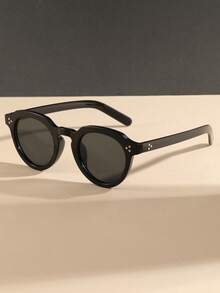 1 Pair Women's Round Rivet Thickened Retro Versatile Street Style Fashion Fashion Glasses - Multicolor - View 11