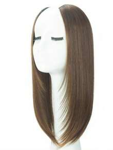 1pc Women's Long Hair Extension Piece, Invisible Seamless U-Shape Synthetic Hair Volumizing Fluffy High-Layered Hair Patch, Straight With Inward Curl And Slight Wave, HA2827,Claw Clips - Multicolor - View 13