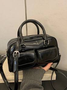 (Excluding Pendant Accessories)1pc Women's PU Leather Sling Bag Bowling Bag Fashionable, And High-End Minimalist A New Spring And Summer Bag - Multicolor - View 1