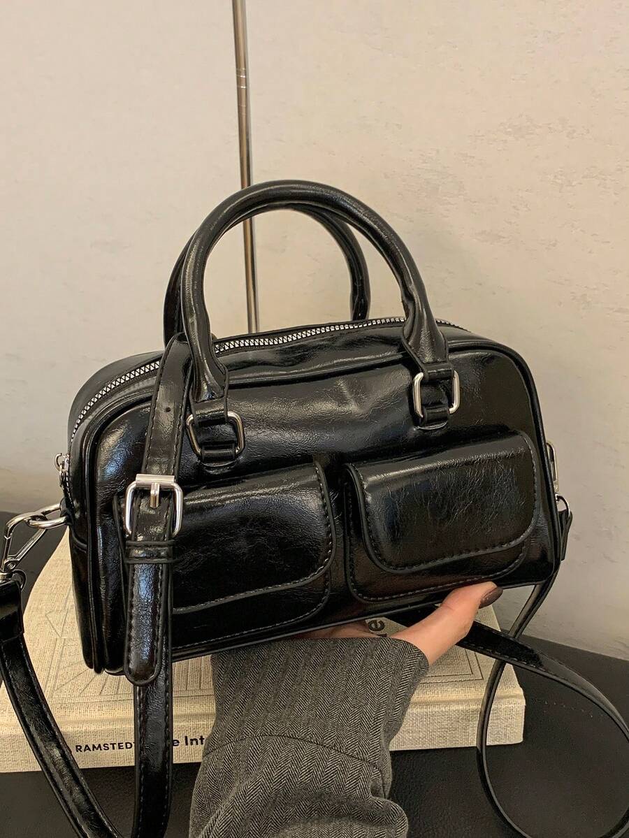 (Excluding Pendant Accessories)1pc Women's PU Leather Sling Bag Bowling Bag Fashionable, And High-End Minimalist A New Spring And Summer Bag - Multicolor - View 1