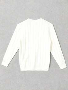 Men's Casual Sweater, Ribbed Knit, Crew Neck, Minimalist And Stylish For Everyday Wear - Aprikot - View 4