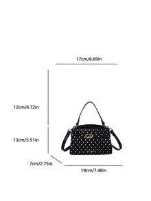 Fashionable High-End Lychee Grain Women's Handbag, Minimalist Adjustable Shoulder Strap Decor Shoulder/Crossbody Bag, Exquisite Metal Lock Commuter Shoulder Bag, Magnetic Closure Multifunctional Lightweight Crossbody Bag, Minimalist Solid Color Handbag, Durable PU Material Women's Shoulder Bag, Suitable For Gifts, Shopping, Dating, Business Travel, Vacation, Vintage Style - Black - View 9