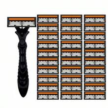 3-Layer Manual Razor Set, 1/2 Handle With 6/12/18/24/36blade , Stainless Steel Manual Shave Razors For Daily Face Care3-Layer Stainless Steel Razor Blades For Men - Replaceable For Smooth Shaves - Multicolor - View 18
