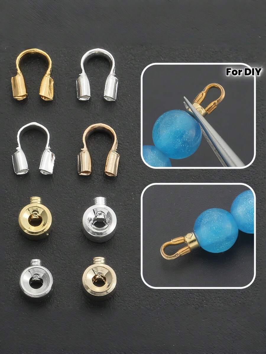20-240件珠飾製作用壓花珠，含DIY U型扣與壓力定位扣，適用於珠飾手工製作