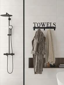 Steel Over-The-Door Hook, Bathroom Towel Rack, Heavy Duty Metal Multi-Functional Towel Rack Towel Holder Door Hanging Towel Rack, Towel Hook, Metal Sandblasted Finish Wall Mounted Door Hanging Soft Home Decor Bathroom Decor Bathroom Accessories - Multicolor - View 4