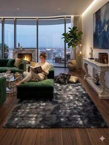 Luxury Shaggy Rug For Living Room Or Bedroom 2.00 X 1.40 - 淺灰色 - 查看 2