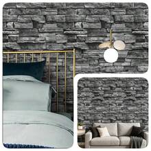 1 Roll Industrial Style Dark Gray Brick Pattern Self-Adhesive PVC Wall Sticker, Waterproof Easy To Clean Wallpaper For Balcony Living Room Wall Renovation, 17.7inX39.3/118.1/196.8in - Dark Gray - View 11