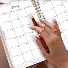 1PC A5 Back To School 2026.1-2028.12 Planner, Leopard Print Bow And Scripture Quote Design - Thickened Anti-Bleed Paper, Spiral Bound Portable Notebook, Suitable For Diary Recording, Goal Planning, Gel Pen And Marker Writing - 3N-bow - View 6