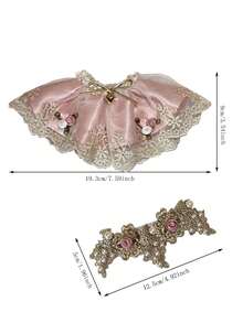 1pc Pearl Lace Dress Set, Suitable For BJD Dolls, Back To School Gift, Birthday/Holiday Gift [Dress Only] - Pink - View 3