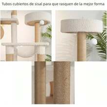 Torre Árbol Rascador para Gato Varios Niveles Casas 1.7m (Beige) TCPC - Amarillo - Ver 9