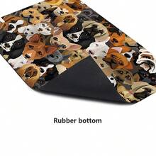 1pc, Home Decor, Puppy Pattern Print, Diatomaceous Earth Rug, Easy To Clean, 3D Print Rectangular, Suitable For Doorway, Living Room, Kitchen, Bedroom, Hallway, Bathroom, Laundry Room - Polyester Rug, Suitable For Indoor And Outdoor Home Decor - Multicolor - View 9