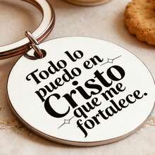 1 pieza Llavero inspirado en España, Cita religiosa, Regalo para creyentes, Regalo perfecto, Con accesorio de anillo de cierre, Adecuado para hombres y mujeres - C - Ver 5