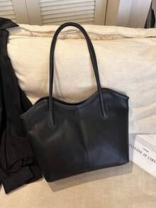 Large Capacity Handbag For Women, New Arrival Minimalist Commuter Shoulder Tote Bag - Black - View 5
