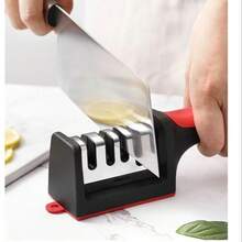 4-In-1 Household Knife Sharpener, Sharpening Rod, 3-Stage Quick Knife Sharpener, Blade Opener - Multicolor - View 1