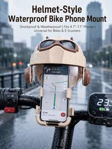 360° Rotatable Bicycle Phone Holder With Waterproof Helmet Sun Visor, Universal Anti-Glare Bicycle And Electric Bike Handlebar Mount, Shockproof Waterproof GPS Navigation Holder, Suitable For Motorcycle Riding - A - View 5