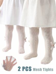 2 chiếc quần legging lưới mùa hè cho bé gái - Nhẹ, co giãn, thoáng khí, phù hợp cho thời tiết nóng, chất liệu lưới mềm mại. - Nhiều màu - Xem 1