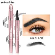 4-Prong Waterproof Eyebrow Pencil, 4 Colors Available, Natural-Looking Liquid Eyebrow Pencil, Waterproof And Sweat-Proof, 4-In-1 Eyebrow Pencil For Precise Brow Definition, Essential For Beginners And Clumsy Hands - Multicolor - View 12