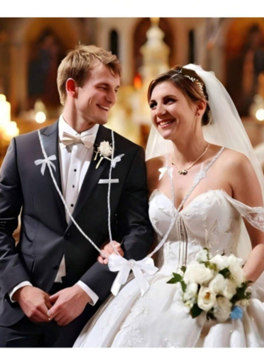 1件白色傳統婚禮套索繩,婚禮情人節儀式裝飾,天主教團結繩,適用於婚禮儀式 - 彩色 - 查看 1