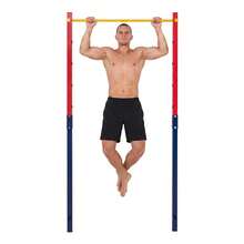 GOFLAME In-Ground Pull Up Bar Metal Pull Up Bar Station 5 Adjustable Heights Fitness Equipment For Backyard 110 Kg Capacity - Red - View 9