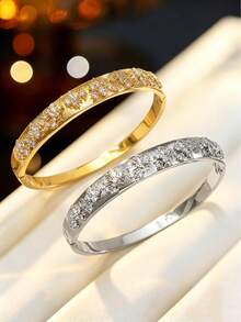 1pc Commuter Versatile Patterned Bangle, Office OL Low-Key Luxury Style, Unique Daily Jewelry Accessory - Bracelet - View 4