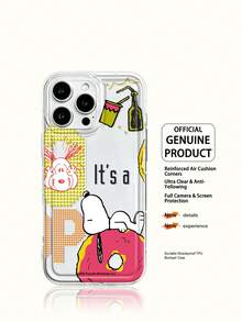 Miniso Snoopy 手機殼輕巧防滑防摔，透明設計適合夏季，卡通動漫風，適用於 iPhone 17 17Air 17pro 17promax 11 12 13 15 16pro 16promax 14Plus 15Plus 16Plus 15pro 16promax XR，送給親友的節日禮物 - 無色 - 查看 1