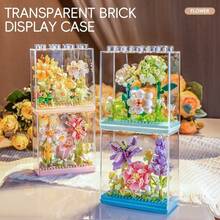 Micro Building Block Flower Bouquet Set, Fairy Floral Micro Building Block Kit With Stackable Transparent Display Box, DIY Micro Brick Toy Suitable For Children 6+ And Adults, Home Office Desk Bedroom Decor, Perfect Gift For Birthday, Valentine's Day, Mother's Day, Christmas, Anniversary - Multicolor - View 9