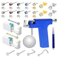 Ear Piercing Kit Professional Ear Piercing Gun With 14pcs Stainless Steel Earrings Stud,2PCS Disposable Nose Piercing Gun,4pcs Nose Rings - Ear Piercer + Nose Piercer - View 2