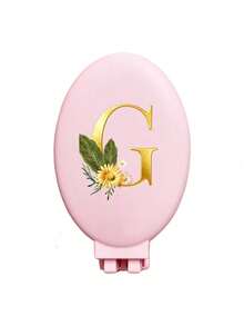 Daisy & Gold 字母 A-Z 粉色可攜式鏤空梳子化妝鏡一體式折疊鏡梳與化妝鏡－可攜式桌面現代旅行美容工具，折疊梳附化妝鏡，方便攜帶，適合旅行與外出，雙用氣墊梳，頭皮按摩梳，適用於外出、旅行、出差、學校、居家 - 彩色 - 查看 13
