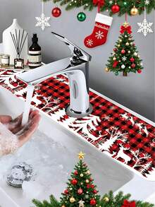Christmas Tree Red and Black Grid