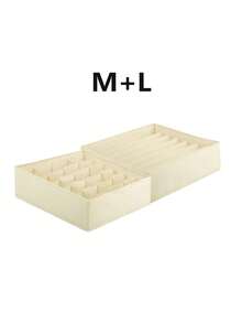 1/3件套抽屉分隔收纳盒，可折叠衣柜收纳篮和布艺收纳盒，用于存放衣物、内衣、胸罩、领带、配饰、袜子 - 米色 - 查看 18