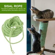 Cuerda de Sisal de 10M, marco de escalada para gatos, cuerda de cáñamo duradera, suministros para mascotas, rascadores de muebles, herramienta de juguete Diy para gatos, accesorios para gatos - Verde - Ver 2