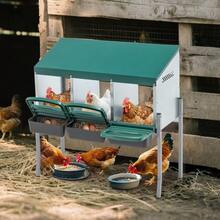 Chicken Nesting Boxes With Nesting Holes And Legs, Including Cover For Outdoor Use ( / Poultry Farm) - 3-hole - View 9