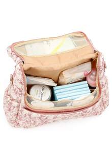 Floral Diaper Bag Backpack For Mom And Dad, Quilted Baby Bag Changing Bag For New Born Boys And Girls, Baby Essential - Multicolor - View 5