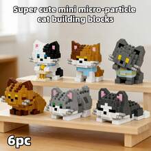 Micro-Particle Cute Cat Building Block Series, Children's Toy Building Block Set, Creative Fun 3D Assembly Blocks, Soft Stress Relief Gadget, Children's Educational Toy, Improve Children's Hands-On Ability, Classroom Reward Small Gift Recommendation, Warm Healing Desktop Decor, Suitable For Collection, Back To School/Birthday And Fashionable Small Gift Among Friends - Multicolor - View 18