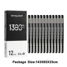 Large Capacity Gel Pen, 1300m+ Long Writing Length, Black & Red Ink Options, ST High-Precision Tip, Smooth Quick-Dry Ink For Clean Writing, Minimalist Visible Ink Barrel For School, Office & Study Use - 12Pcs/Set - View 9