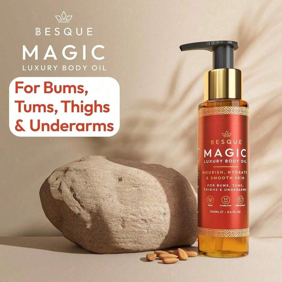 Aceite corporal mágico, 100 ML, Aceite corporal para después de la ducha para mujeres, cuidado hidratante para todo el Body que rellena, aprieta y reafirma la piel con ingredientes naturales, regalos de lujo para el spa - Paquete de 1