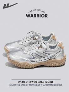 Warrior Women's Sports ShoesSpring And SummerComfortable Modest Style Casual Yet Sleek Sneakers Applicable Throughout The Year Wear-Resisting All-Day Wear Training Sneakers Running Shoes - Silver Gray - View 1