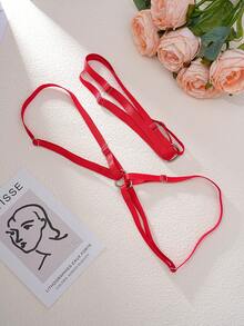 2pcs Punk Style Double Layer Thigh Chain Leg Body Chain Gothic Leg Harness Leg Chain Fashion Beach Club Party Body Accessory - Red - View 2