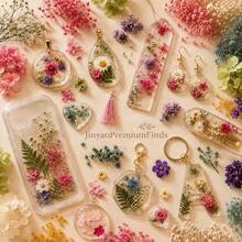 Curear 4 Boxes Colorful Dried Flowers For Resin Jewelry Making, Real Pressed Flower Leaves & Floral Fillers For Resin Molds, Pendant Earrings Bookmark DIY Craft Supplies, Random Mixed Style - 4pcs - View 5