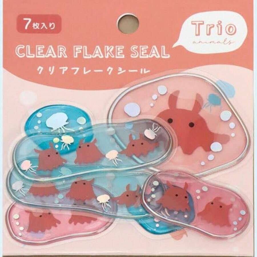 ラボクリップ シール クリアフレークシール トリオ水族館 ゴマフアザラシ B26-TRFS-GA - メンダコ - チェックする 1