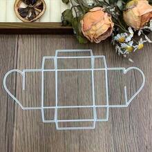 Troquel de corte 3D para caja de caramelos con ventana, adecuado para hacer tarjetas, cajas de regalo, scrapbooking DIY, diarios, manualidades de papel decorativo en relieve - blanco plateado - Ver 2