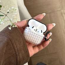 Funda de auriculares creativa de moda semitransparente rosa con lunares negros + correa de anillo con bucle colgante compatible con 4ª generación, funda de auriculares linda Apple 2ª generación 3ª generación, nueva funda protectora colgante Airpodspro 3, funda de auriculares estilo coreano Pro 2, funda de auriculares para niñas, cubierta protectora - Negro - Ver 9