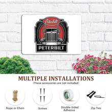 Peterbilt Trucking Tin Sign Vintage Peterbilt Truck Metal Sign For Garden Yard Cafe Porch Home Kitchen Outdoor Wall Decor Gift 8 X 8 In - 1PC - 查看 7