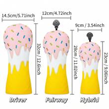 1pc Colorful Ice Cream Pattern Golf Club Head Covers - Stylish Design - Suitable For Men Women Golfers - Ideal Outdoor Golf Protective Accessory - Multicolor - View 9