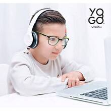 Glasses Computer Eyeglasses Square Frames Anti Strain Reduce - negro/verde - Ver 5