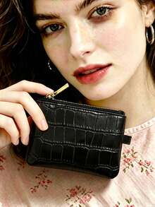 1pc Crocodile Patterned Coin Wallet, Women's Wallet, Lipstick Small Storage Bag, Coin Pocket Wallet, Small Zipper Card Bag, Coin Purse - Multicolor - View 8