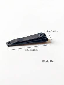 1個中號不鏽鋼指甲剪，黑色直刃指甲修剪器 - 黑色 - 查看 7
