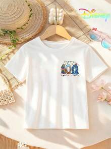 Disney Zootopia 100th Day Of School Kids T-Shirt, Judy Hopps & Nick Wilde Print, Unisex 2-14Y Short Sleeve Top, Express Delivery - 白色 - 查看 3